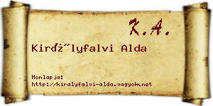 Királyfalvi Alda névjegykártya